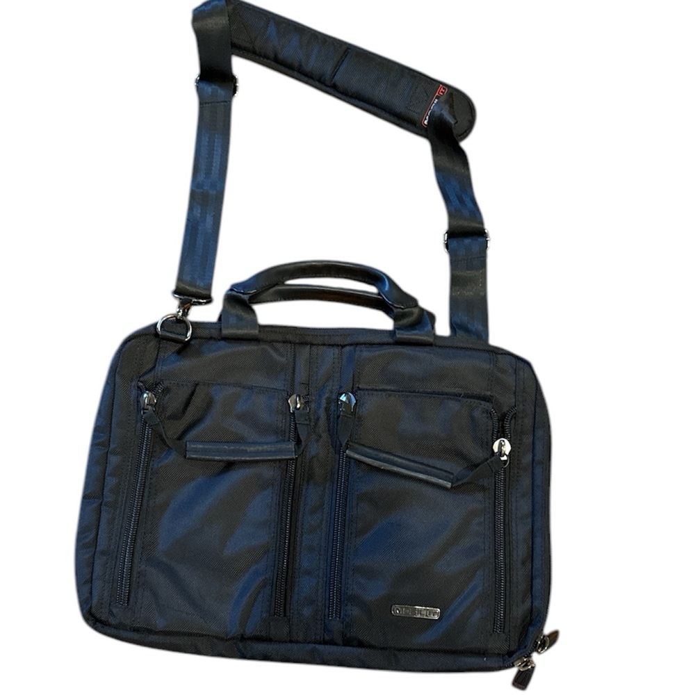 Mobil It Black Laptop Bag Padded, Seatbelt loops Durable Fabric Like New…